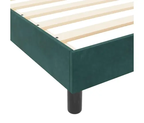 Kastītes Atsperu Gulta Tumši Zaļš 120 X 200 Cm Samts Vidaxl