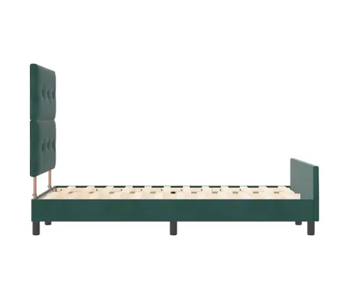 Kastītes Atsperu Gulta Tumši Zaļš 120 X 200 Cm Samts Vidaxl