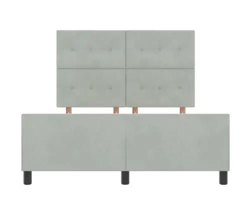 Kastītes Atsperu Gulta Gaiši Pelēka 140 X 200 Cm Samts Vidaxl