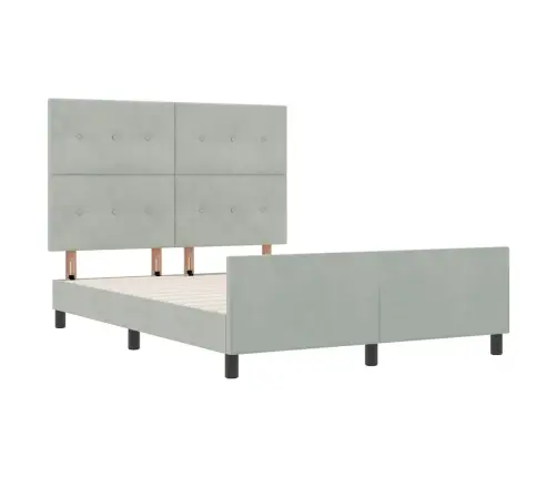 Voodi Raam Peaga Helehall 160 X 200 Cm Samet
