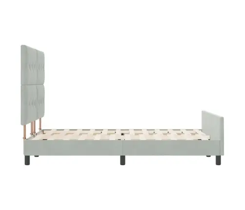 Voodi Raam Peaga Helehall 160 X 200 Cm Samet