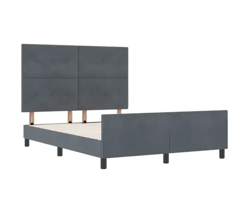 Gultas Rāmis Tumši Pelēks 160X200 Cm Samts Vidaxl
