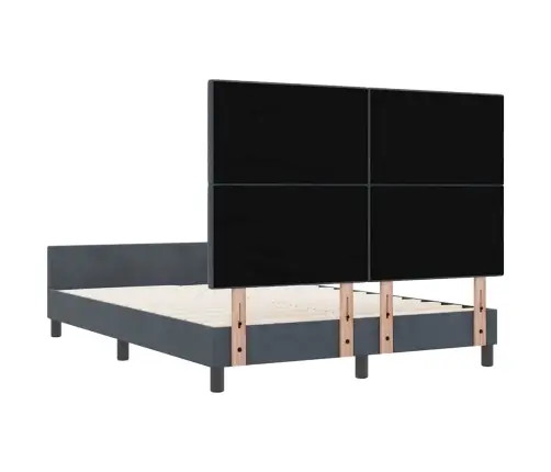 Gultas Rāmis Tumši Pelēks 160X200 Cm Samts Vidaxl