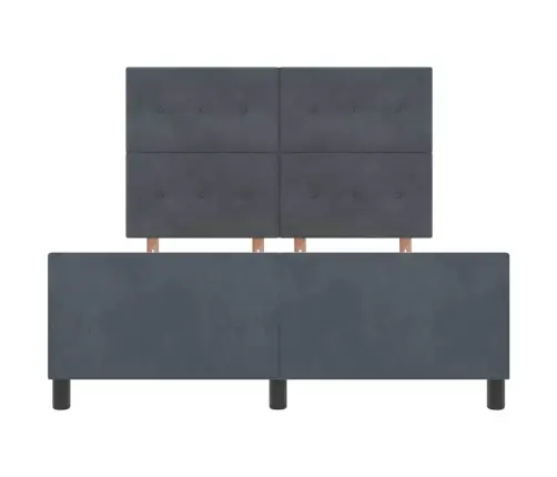 Gultas Rāmis Tumši Pelēks 160X200 Cm Samts Vidaxl