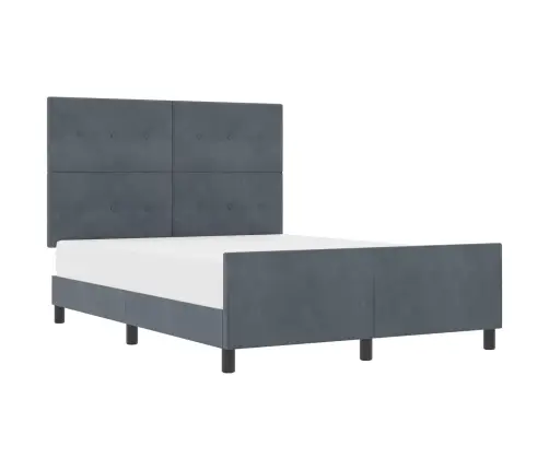 Gultas Rāmis Tumši Pelēks 160X200 Cm Samts Vidaxl