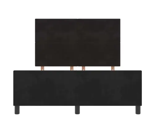 Kastītes Atsperu Gulta Ar Galvas Klāju Melna 160 X 200 Cm Samts Vidaxl