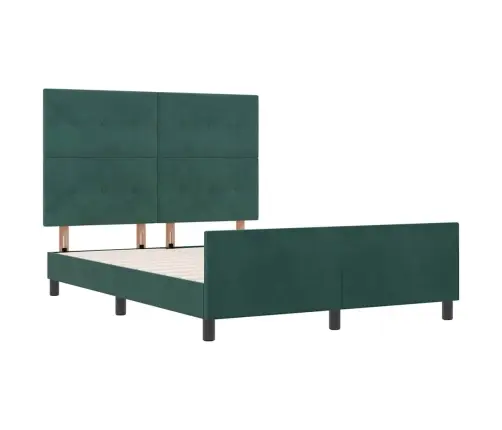Kastītes Atsperu Gulta Tumši Zaļš 160 X 200 Cm Samts Vidaxl