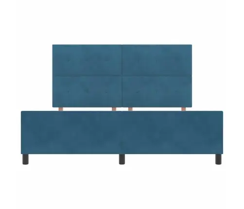 Kastītes Atsperu Gulta Tumši Zils 180 X 200 Cm Samts Vidaxl