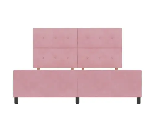 Kiemas Lova Su Galvūgalio Rožinė 180 X 200 Cm Aksomas