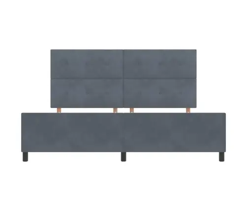 Kiemas Lova Su Galvūgalio Tamsiai Pilka 200 X 200 Cm Aksomas