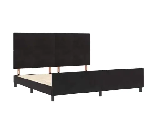 Gultas Rāmis Melnā Krāsā 200X200 Cm No Samta Vidaxl