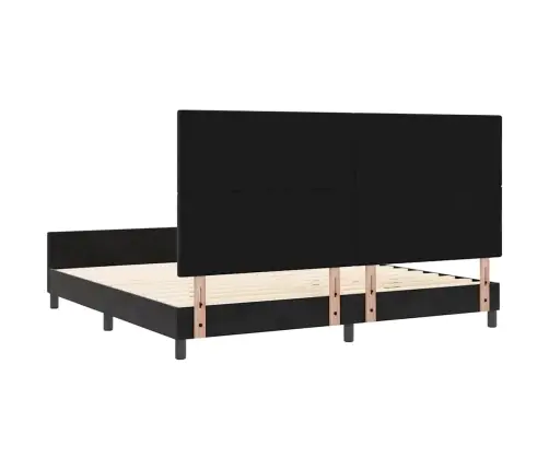 Gultas Rāmis Melnā Krāsā 200X200 Cm No Samta Vidaxl