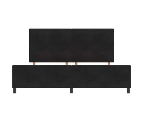 Gultas Rāmis Melnā Krāsā 200X200 Cm No Samta Vidaxl