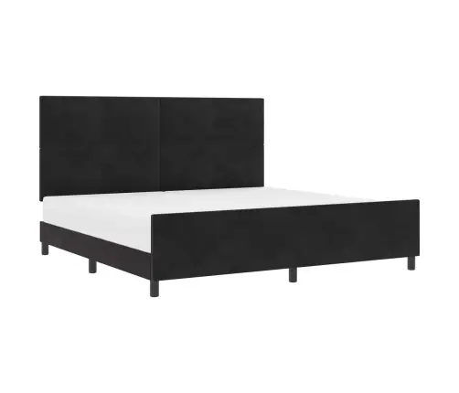 Gultas Rāmis Melnā Krāsā 200X200 Cm No Samta Vidaxl