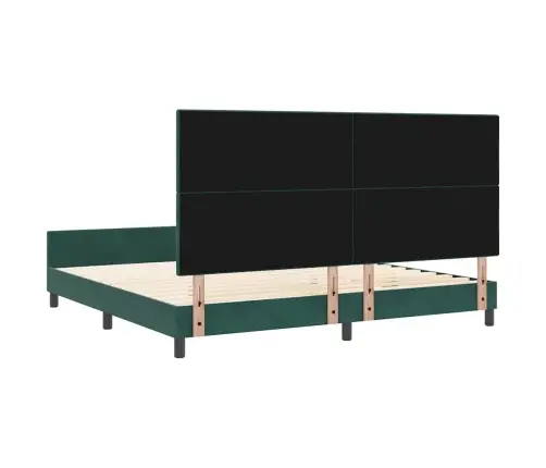 Kastītes Atsperu Gulta Tumši Zaļš 200 X 200 Cm Samts Vidaxl