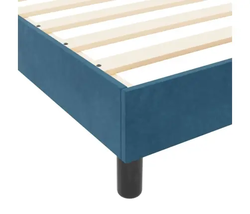 Kastītes Atsperu Gulta Tumši Zils 200 X 200 Cm Samts Vidaxl