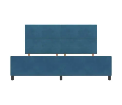 Kastītes Atsperu Gulta Tumši Zils 200 X 200 Cm Samts Vidaxl