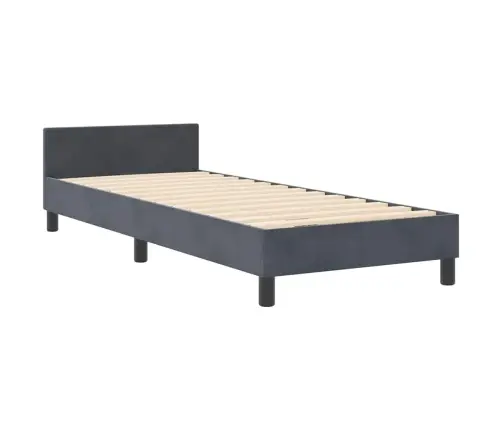 Gulta Tumši Pelēka 80X200 Cm Samts Vidaxl