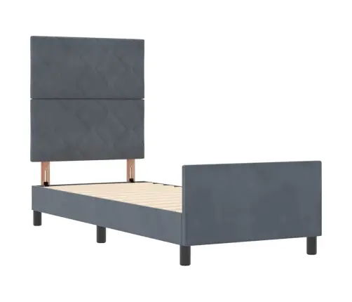 Gulta Tumši Pelēka 80X200 Cm Samts Vidaxl