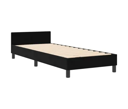 Gultas Rāmis Ar Galvas Klāju Melna 80 X 200 Cm Samts Vidaxl