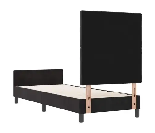 Gultas Rāmis Ar Galvas Klāju Melna 80 X 200 Cm Samts Vidaxl