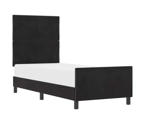 Gultas Rāmis Ar Galvas Klāju Melna 80 X 200 Cm Samts Vidaxl