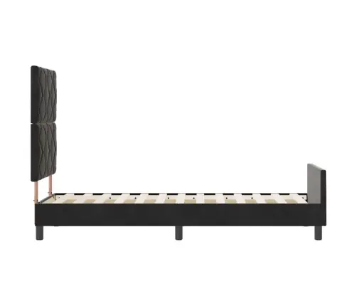 Gultas Rāmis Ar Galvas Klāju Melna 80 X 200 Cm Samts Vidaxl
