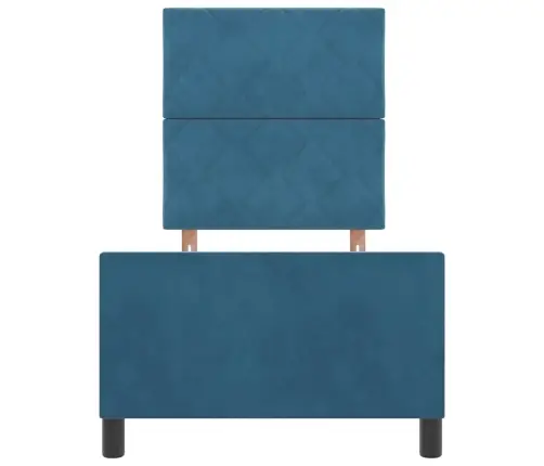 Kastītes Atsperu Gulta Tumši Zils 80 X 200 Cm Samts Vidaxl