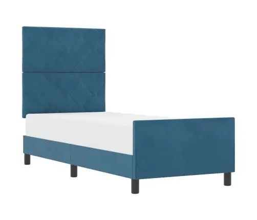 Kastītes Atsperu Gulta Tumši Zils 80 X 200 Cm Samts Vidaxl