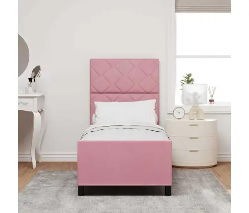 Gultas Rāmis Rozā 80X200 Cm Samts Vidaxl