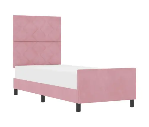Gultas Rāmis Rozā 80X200 Cm Samts Vidaxl