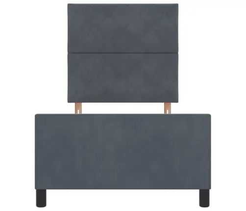 Kiemas Lova Su Galvūgalio Tamsiai Pilka 90 X 200 Cm Aksomas