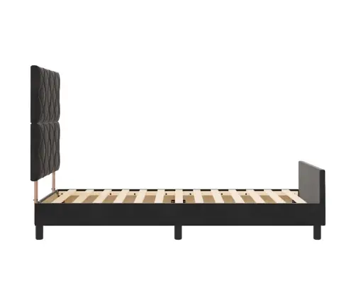 Kastītes Atsperu Gulta Ar Galvas Klāju Melna 90 X 200 Cm Samts Vidaxl