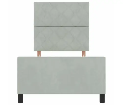 Gultas Rāmja Gaiši Pelēks 100X200 Cm Samts Vidaxl
