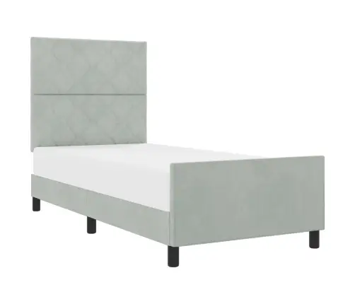 Gultas Rāmja Gaiši Pelēks 100X200 Cm Samts Vidaxl