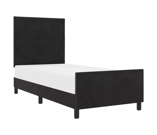 Gulta Melna 100X200 Cm Samts Vidaxl