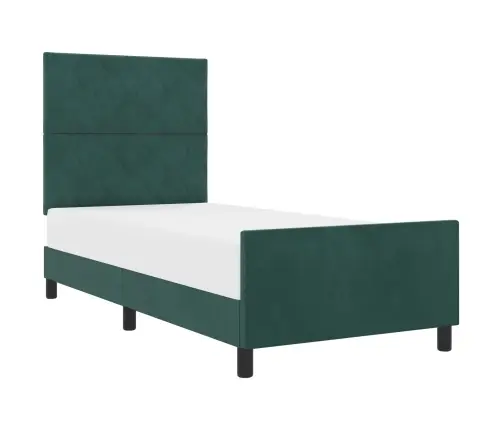 Kiemas Lova Su Galvūgalio Tamsiai Žalia 100 X 200 Cm Aksomas