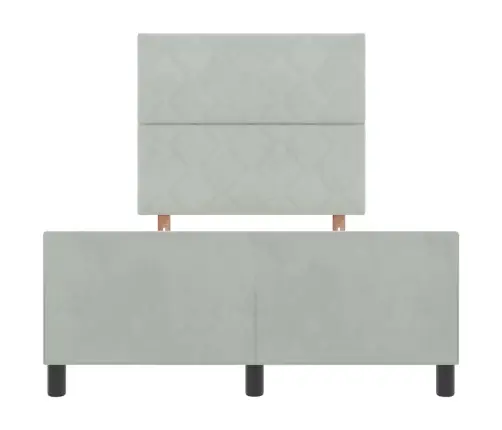 Kiemas Lova Su Galvūgalio Šviesiai Pilka 120 X 190 Cm Aksomas