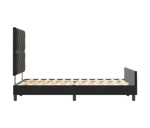 Gultas Rāmis Melns 120X190 Cm Aksums Vidaxl