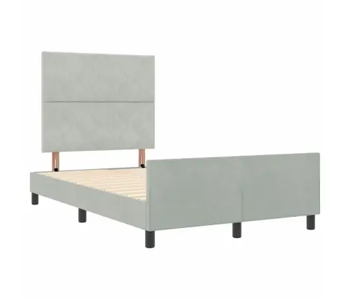 Gultas Rāmis Gaiši Pelēks 120X200 Cm Samts Vidaxl