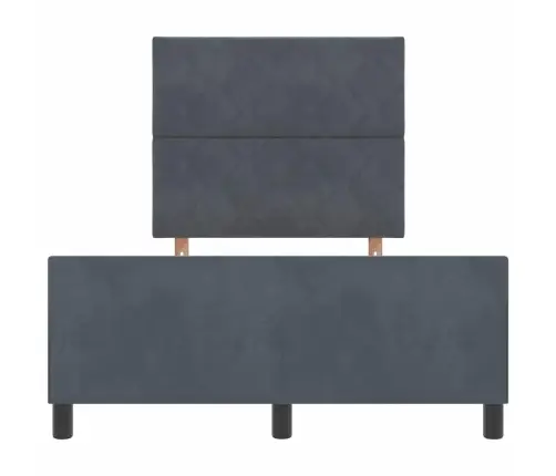 Kiemas Lova Su Galvūgalio Tamsiai Pilka 120 X 200 Cm Aksomas