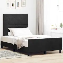 Gultas Rāmis Ar Galvas Klāju Melna 120 X 200 Cm Samts Vidaxl