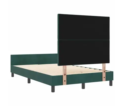 Gultas Rāmis Ar Galvas Klāju Tumši Zaļa 120 X 200 Cm Samts Vidaxl