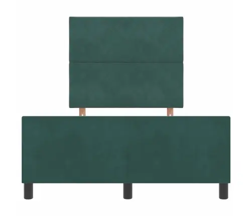 Gultas Rāmis Ar Galvas Klāju Tumši Zaļa 120 X 200 Cm Samts Vidaxl