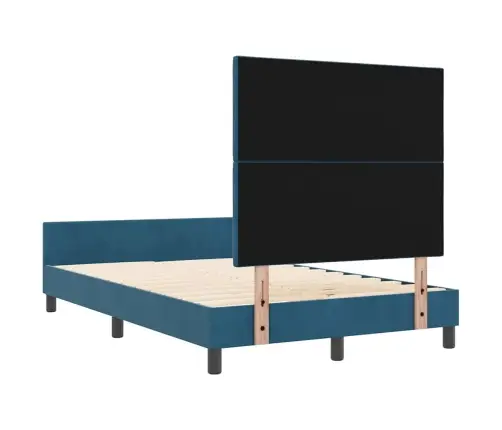 Kiemas Lova Su Galvūgalio Tamsiai Mėlyna 120 X 200 Cm Aksomas