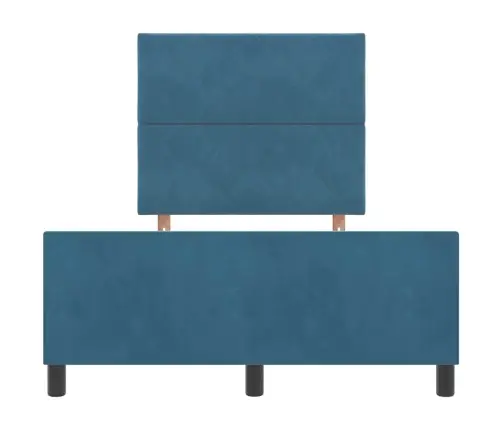 Kiemas Lova Su Galvūgalio Tamsiai Mėlyna 120 X 200 Cm Aksomas