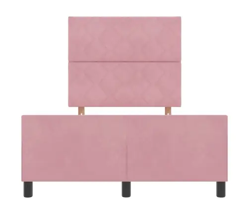Gultas Rāmis Ar Galvas Klāju Rozā 120 X 200 Cm Samts Vidaxl
