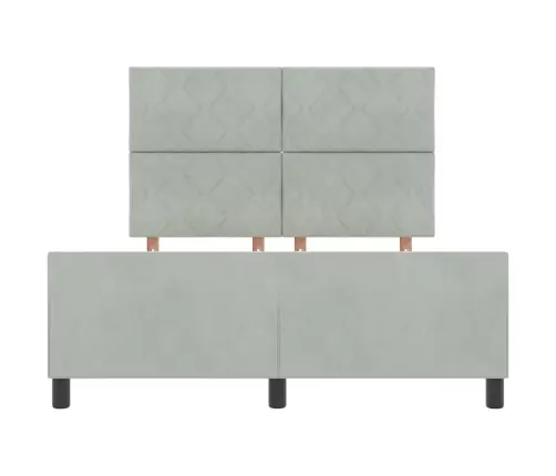 Gultas Rāmis Gaiši Pelēks 140X190 Cm Samts Vidaxl