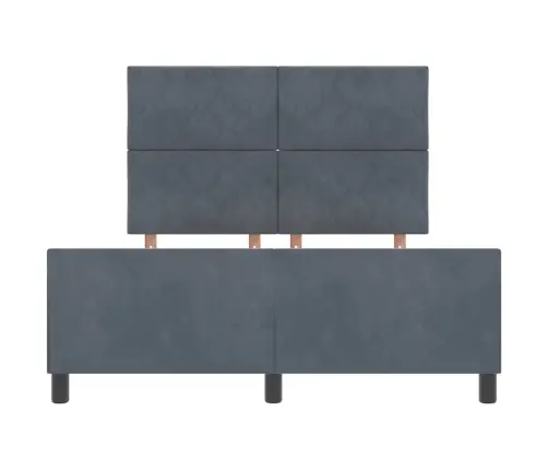 Kiemas Lova Su Galvūgalio Tamsiai Pilka 140 X 190 Cm Aksomas