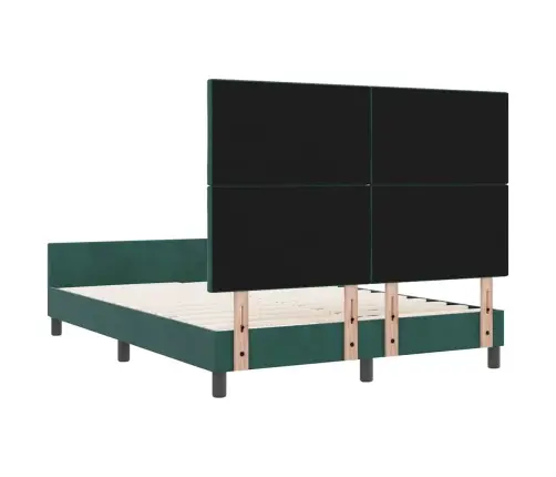 Kiemas Lova Su Galvūgalio Tamsiai Žalia 140 X 200 Cm Aksomas